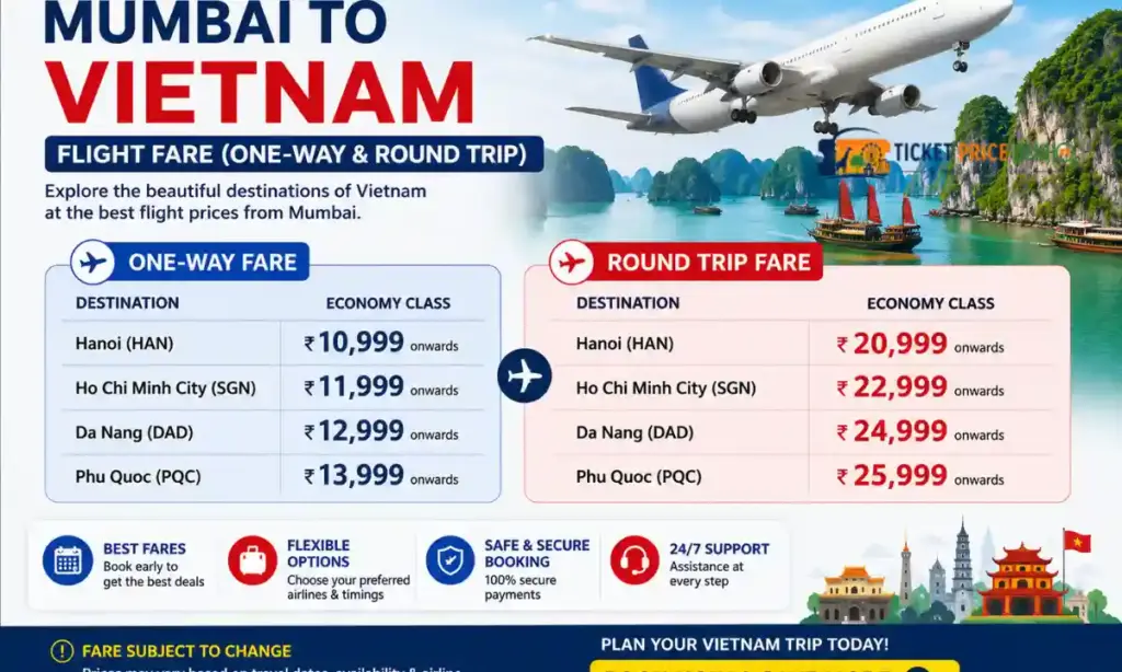Mumbai to Vietnam Flight Ticket Price