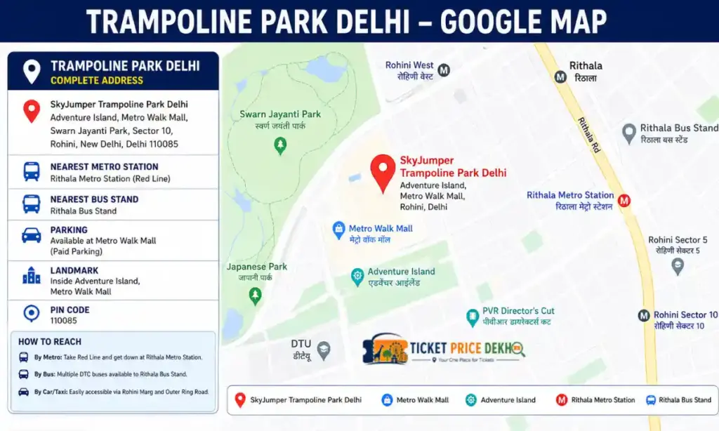 Trampoline Park Delhi Ticket Price